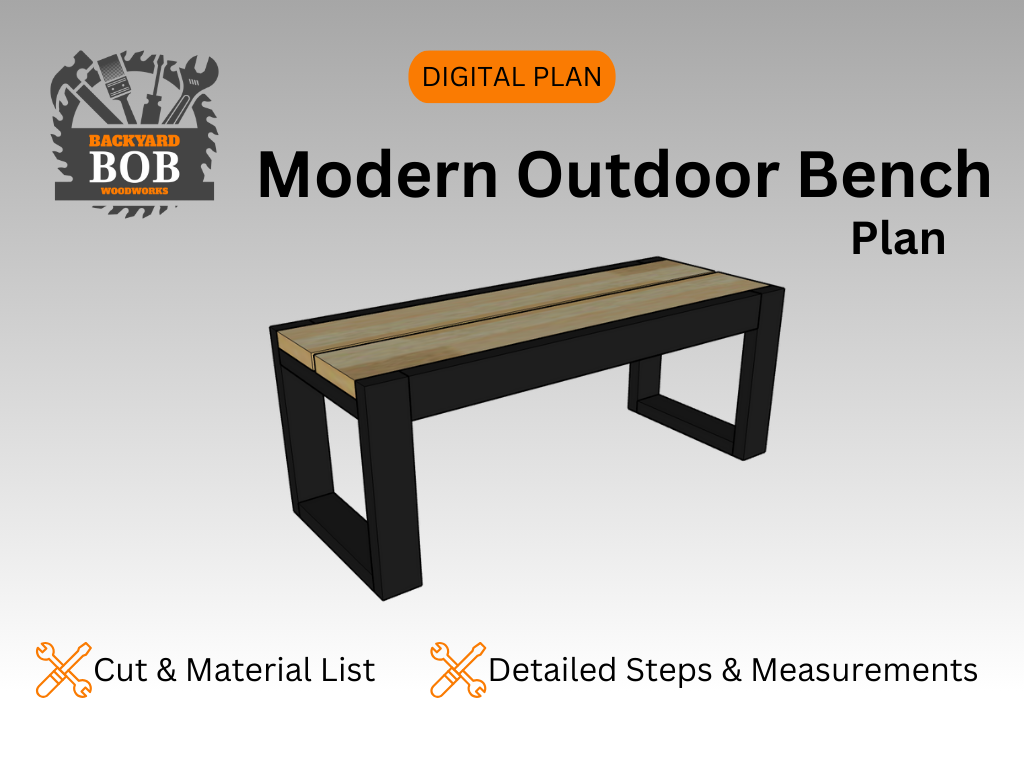 Modern Outdoor Bench - Digital Download – Backyard Bob Woodworks