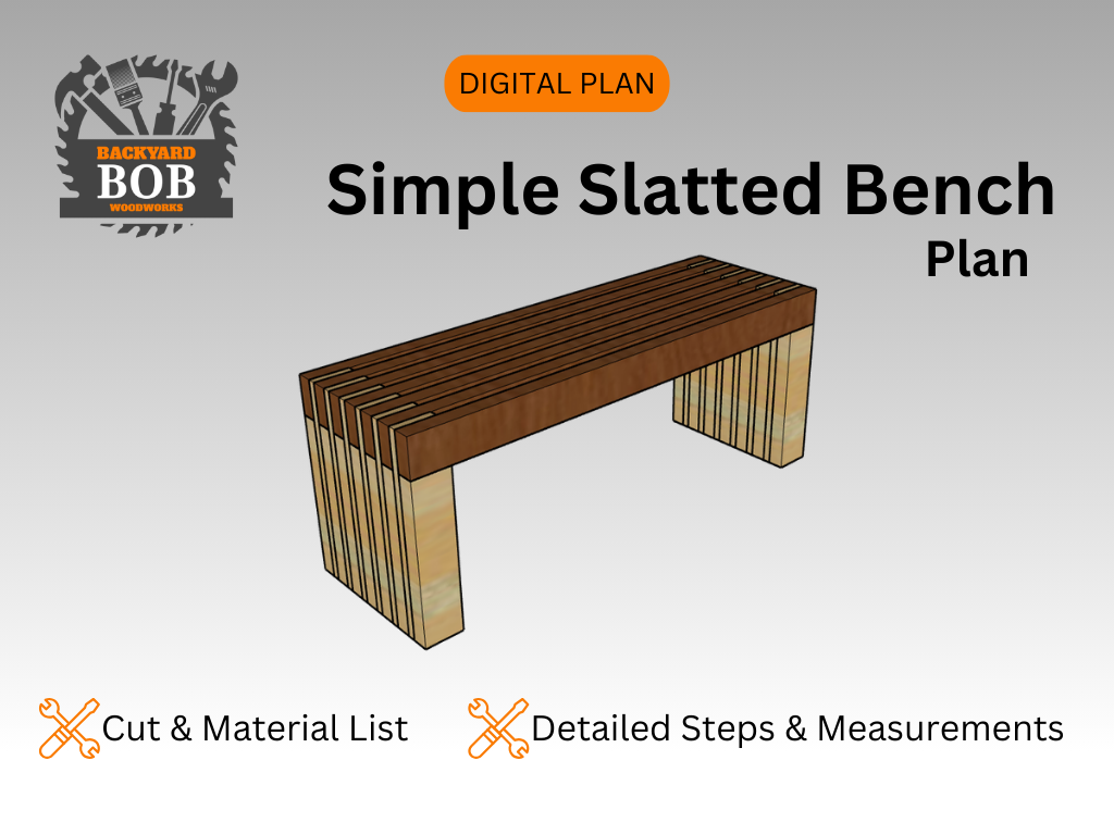 Simple Slatted Bench - Digital Download