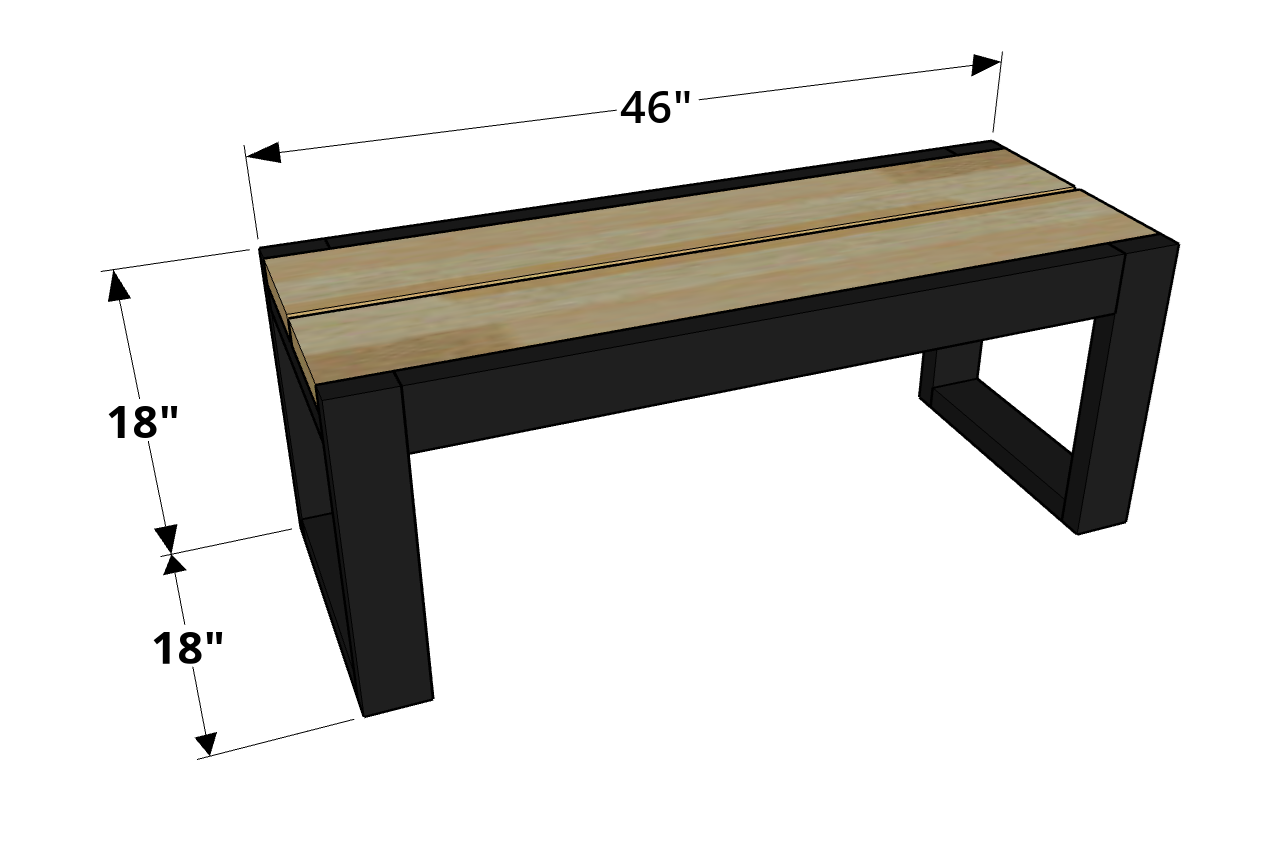 Modern Outdoor Bench - Digital Download
